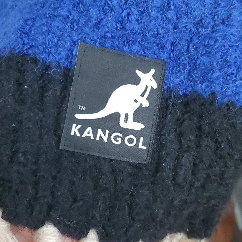 Kangol stripe fringe scarf